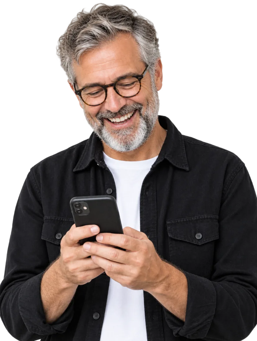Hombre con celular